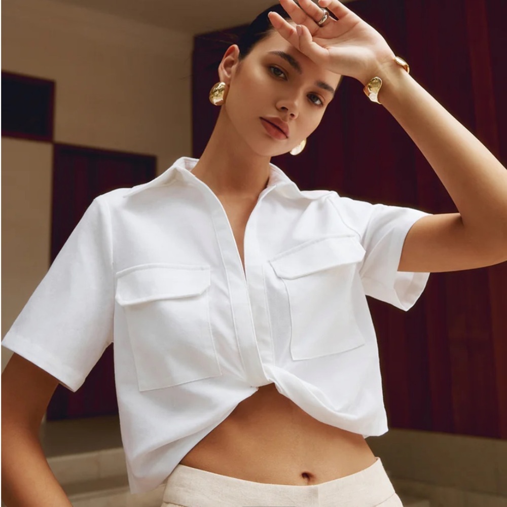 Commence Cropped Short Sleeve Shirt - Picture 9 of 10